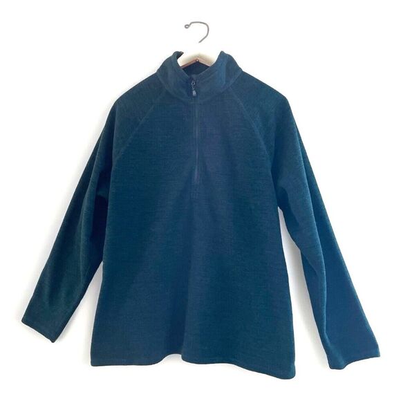 Eddie Bauer Pullover Fleece SMALL 1/4 Zip Evergreen Green Womens Winter Layer - Picture 1 of 7
